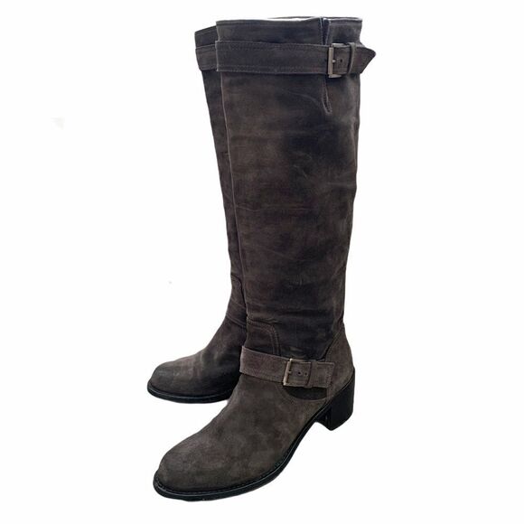 AGL Attilio Giusti Leombruni Gray Suede High Boots - Picture 1 of 16